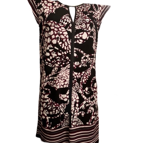 Alfani Black/Rust Color Sheath Dress Keyhole Neck - Picture 2 of 5